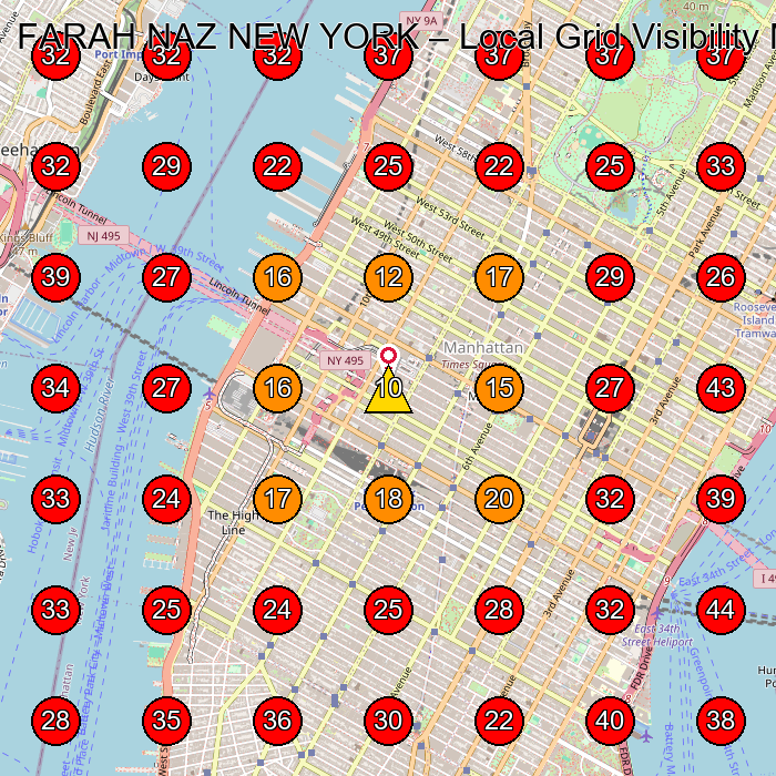 FARAH NAZ NEW YORK GeoGrid visibility map for Women'S Clothing Store in New York